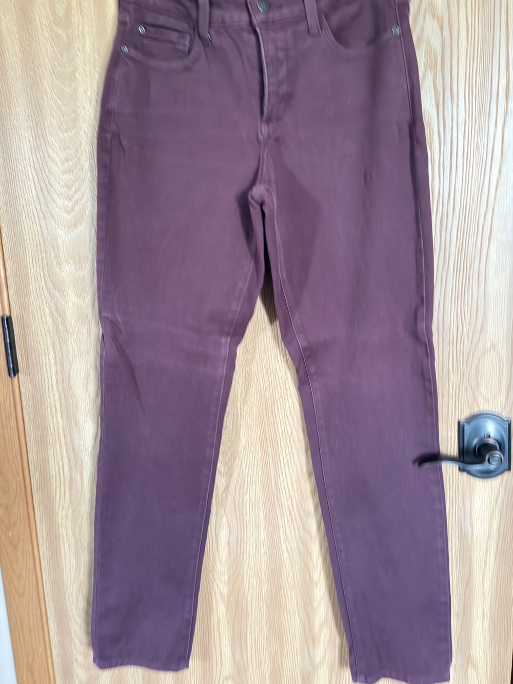 NYDJ Slim Straight High-Rise Pants in Deep Wine Size 6